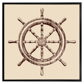 Ship wheel (Picutre Frame) / 24x24" / Black