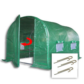 SHIPS 17/5/24 - 3m x 2m + Anchorage Stake Kit (10' x 7' approx) Pro+ Green Poly Tunnel