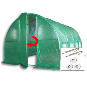 SHIPS 17/5/24 - 4m x 3m + Ground Anchor Kit (13' x 10' approx) Pro+ Green Poly Tunnel