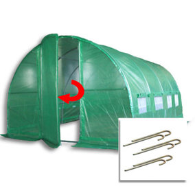 SHIPS 24/5/24 - 4m x 3m + Anchorage Stake Kit (13' x 10' approx) Pro+ Green Poly Tunnel