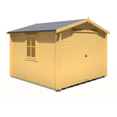Shire 10x10 Bradley Log Cabin - 19mm Thick Logs - 3