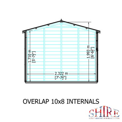 Shire 10x8 Overlap Double Door Garden Shed with Window - 7
