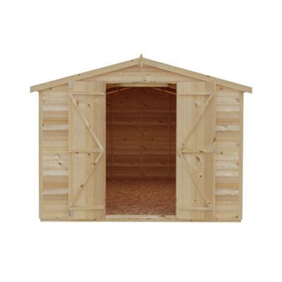 Shire 12x8 Overlap Double Door Apex Shed No windows