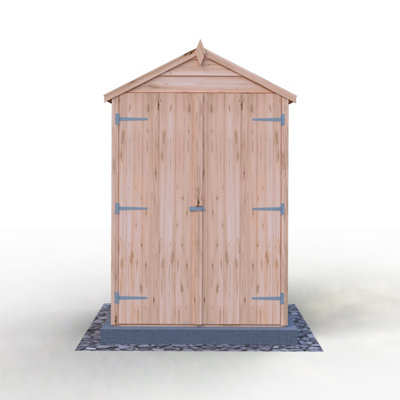 Shire 4x3 Overlap Double Door Windowless Apex Shed - 4