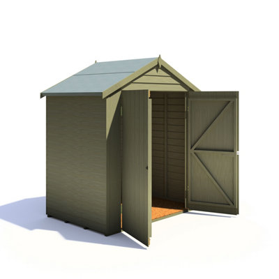 Shire 4x6 Overlap Double Door Windowless Shed Pressure Treated - 4
