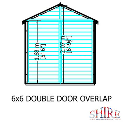 Shire 6x6 Overlap Double Door Windowless Garden Shed - 8