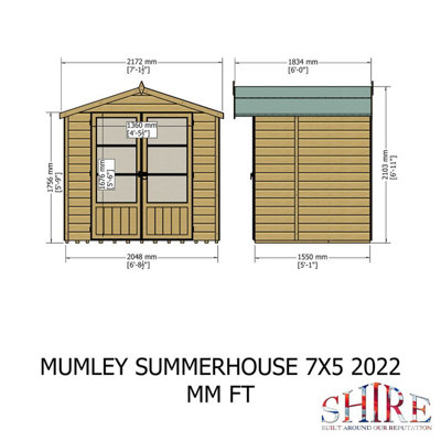 Shire 7x5 Mumley Shiplap Summerhouse Pressure Treated - 4