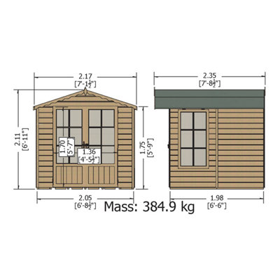Shire 7x7 Buckingham Shiplap Summerhouse Pressure Treated - 4