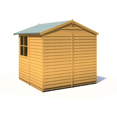 Shire 7x7 Overlap Pressure Treated Double Door Garden Shed with Windows - 4