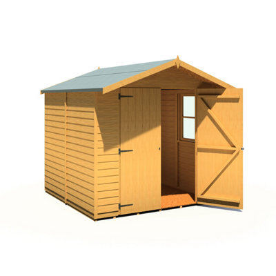 Shire 7x7 Overlap Pressure Treated Double Door Garden Shed with Windows - 6