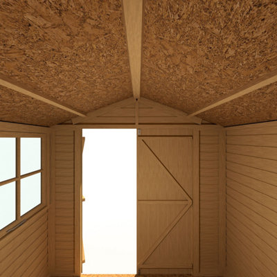 Shire 7x7 Overlap Pressure Treated Double Door Garden Shed with Windows - 7