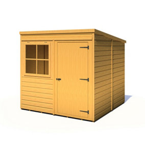 Shire 7x7 Pent Shiplap Garden Shed with Single Door and Window