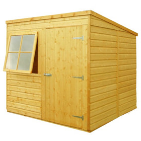Shire 7x7 Pent Shiplap Garden Shed with Single Door and Window