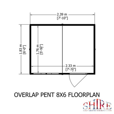 Shire 8x6 Overlap Pent Shed with Window - 6