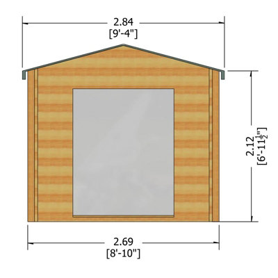 Shire 9x9 Bradley Log Cabin - 19mm Thick Logs - 4