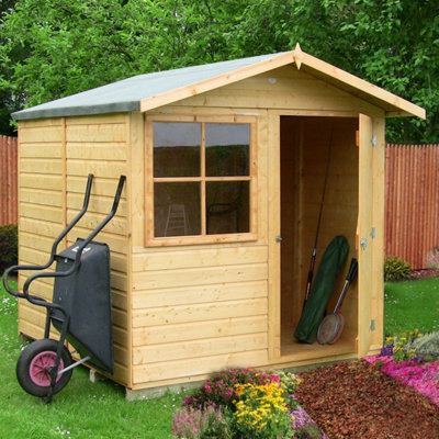 Shire Abri 7x7 Shiplap Apex Single Door Garden Shed with Window