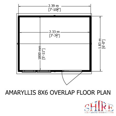 Shire Amaryllis Overlap 8x6 SD Reverse Apex Shed with Window - 5