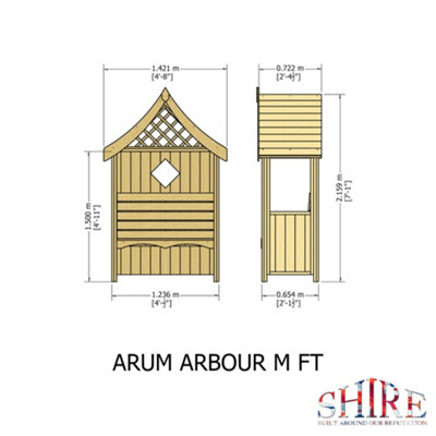 Shire Arum Garden Arbour Seat 4 x 2 ft - 3