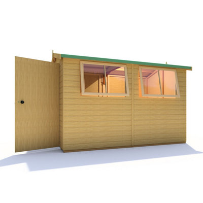 Shire Atlas Workshop Apex Shed Workshop 10x6 Single Door 12mm Shiplap