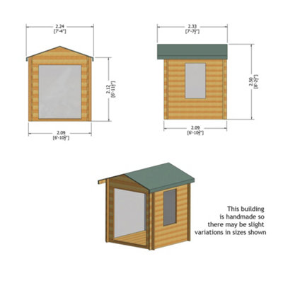 Shire Barnsdale 7x7 Log Cabin 19mm Logs - 9