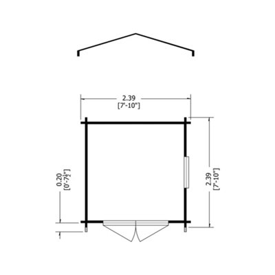 Shire Barnsdale 8x8 Log Cabin 19mm Logs - 5