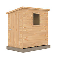 Shire Caldey Pent Shed Single Door 6x4 12mm Shiplap Style A