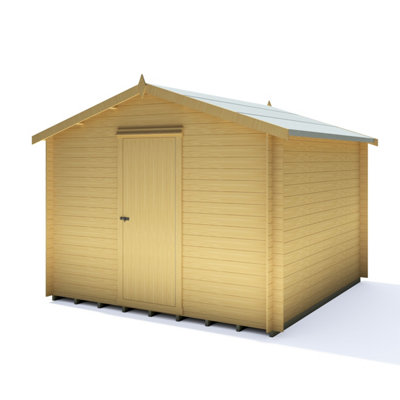 Shire Danbury 10x10 Log Cabin 19mm Logs - 4