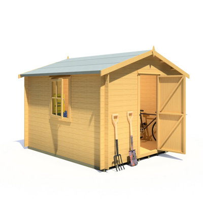 Shire Danbury 10x10 Log Cabin 19mm Logs - 5