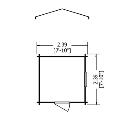 Shire Danbury 8x8 Log Cabin 19mm Logs - 6