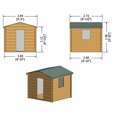 Shire Danbury 9x9 Log Cabin 19mm Logs - 4