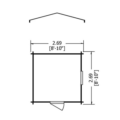 Shire Danbury 9x9 Log Cabin 19mm Logs - 5