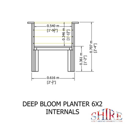 Shire Deep Root Planter 1.8m 6ft Pressure Treated Timber - 8