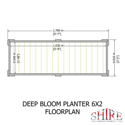 Shire Deep Root Planter 1.8m 6ft Pressure Treated Timber - 9