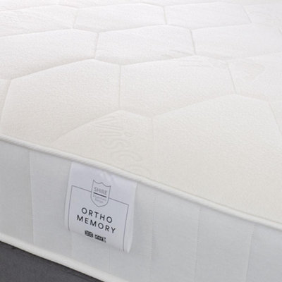 Shire Essentials Orthopaedic Sprung Memory Foam Divan Bed Set 5FT King 4 Drawers- Wool Bronze