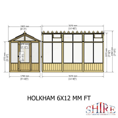 Shire Holkham 12x6 Wooden Apex Greenhouse - 8