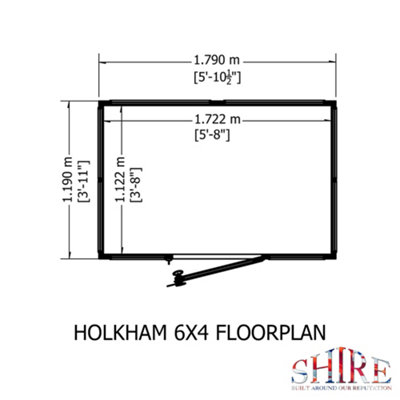 Shire Holkham 6x4 Wooden Apex Greenhouse - 6