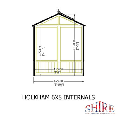 Shire Holkham 8x6 Wooden Apex Greenhouse - 7