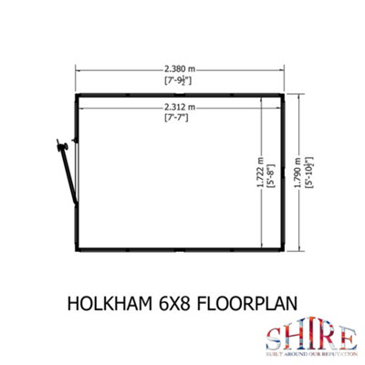 Shire Holkham 8x6 Wooden Apex Greenhouse - 8