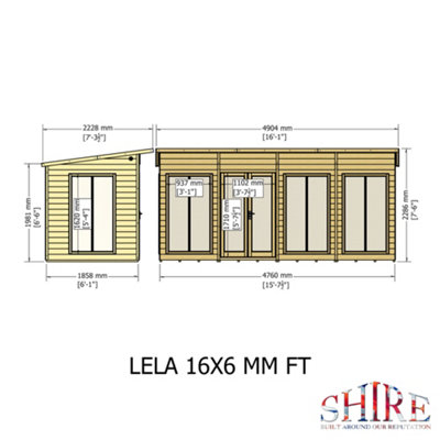 Shire Lela Summerhouse 16x6 ft
