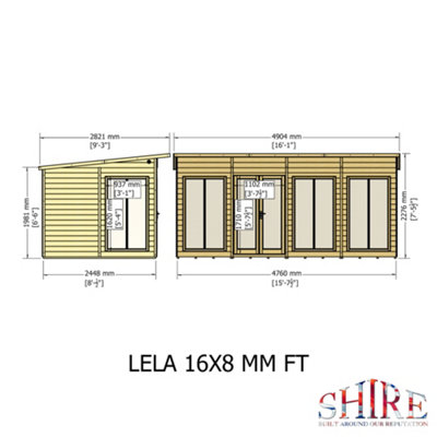 Shire Lela Summerhouse 16x8 ft