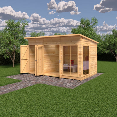 Shire Lela Summerhouse with Side Storage 12x8 ft