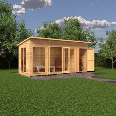 Shire Lela Summerhouse with storage shed 16x6 ft
