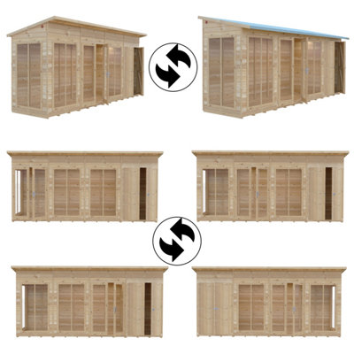 Shire Lela Summerhouse with storage shed 16x6 ft