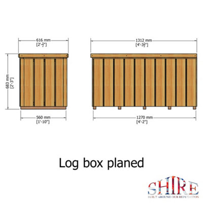 Shire Log Box Planed Timber Pressure Treated - 8