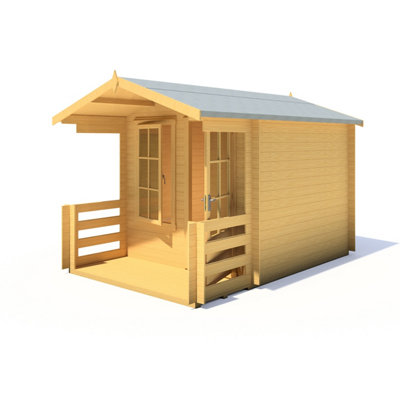 Shire Maulden 8x8 Log Cabin with Veranda 19mm Logs