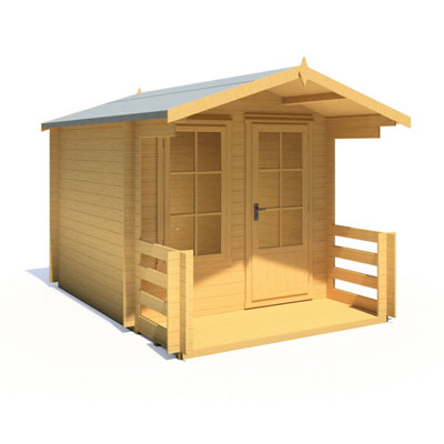Shire Maulden 8x8 Log Cabin with Veranda 19mm Logs - 3