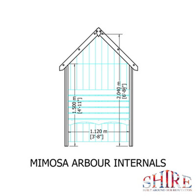Shire Mimosa Garden Arbour Seat Pressure Treated - 5