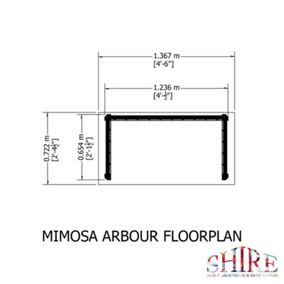 Shire Mimosa Garden Arbour Seat Pressure Treated - 6