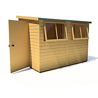 Shire Norfolk Workshop Pent Shed 9x6 Double Door 12mm Shiplap Style A