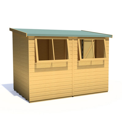 Shire Norfolk Workshop Pent Shed 9x6 Double Door 12mm Shiplap Style B